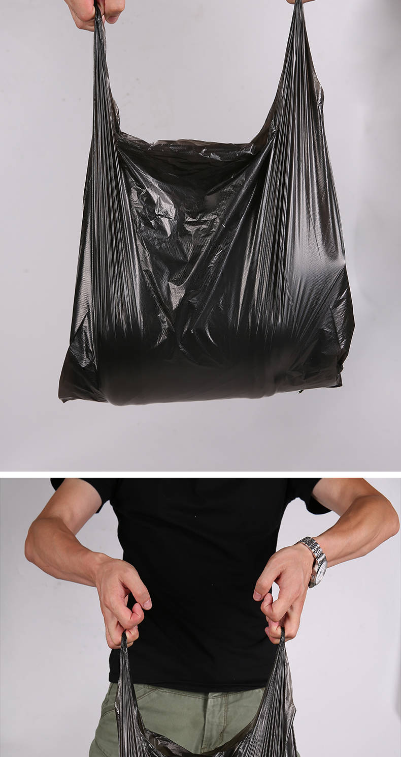 垃圾袋加厚背心手提式家用厨房卧室客厅一次性批发黑色塑料袋