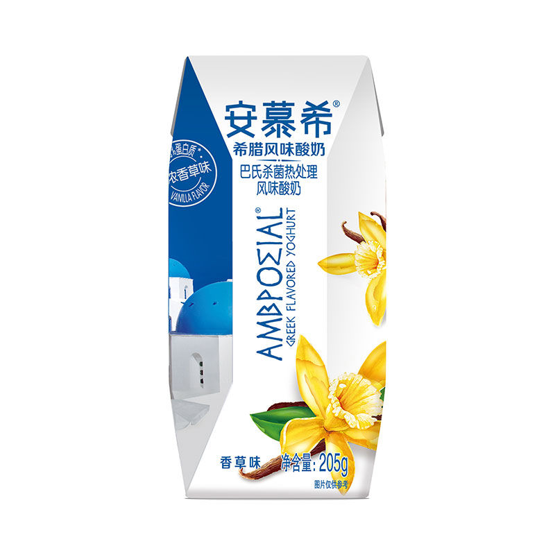 10月新货 伊利安慕希常温酸牛奶香草味205g*12盒/提
