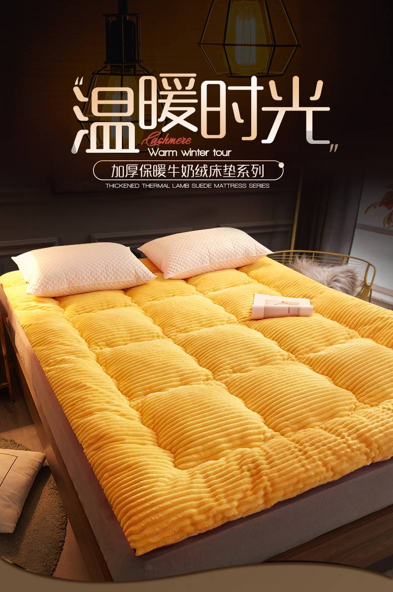 俞兆林加厚保暖魔法绒床垫双人榻榻米床褥学生垫被防滑可折叠垫子
