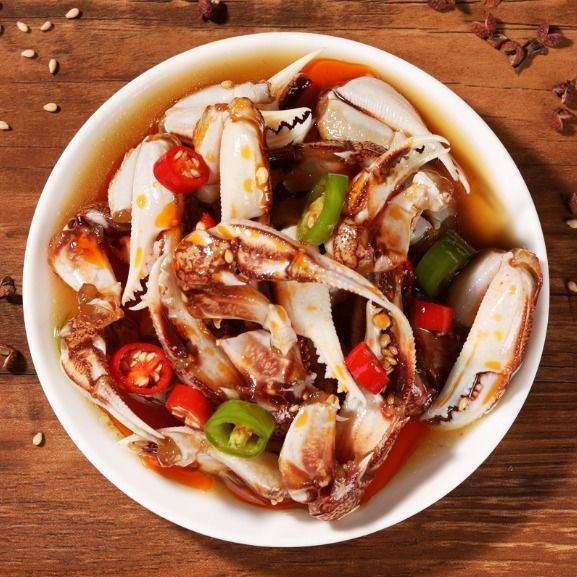 即食海鲜麻辣蟹钳260g罐装网红小海鲜香辣螃蟹脚腌蟹腿