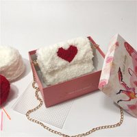 泫雅自制手工编织包包 diy材料包女包 送女友爱心单肩斜挎包毛线