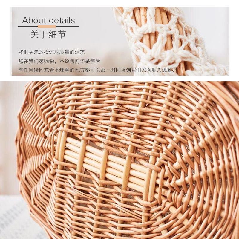 收纳箱零食收纳筐藤编收纳筐柳编篮子野餐篮水果篮子花篮子脏衣篮