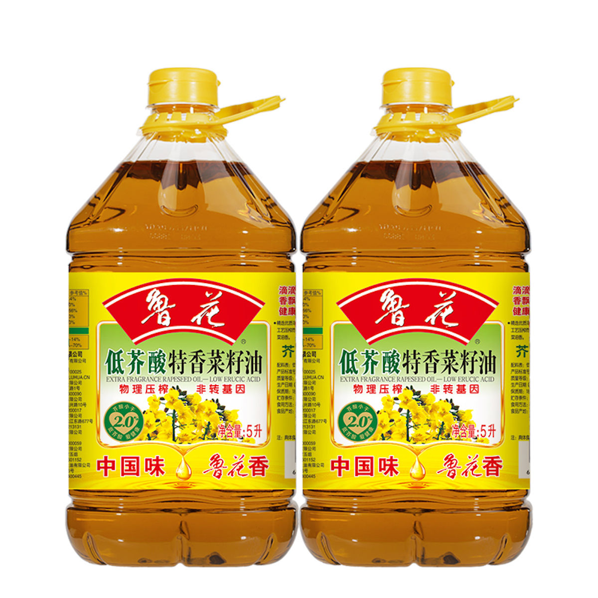 鲁花低芥酸压榨特香菜籽油5lx2