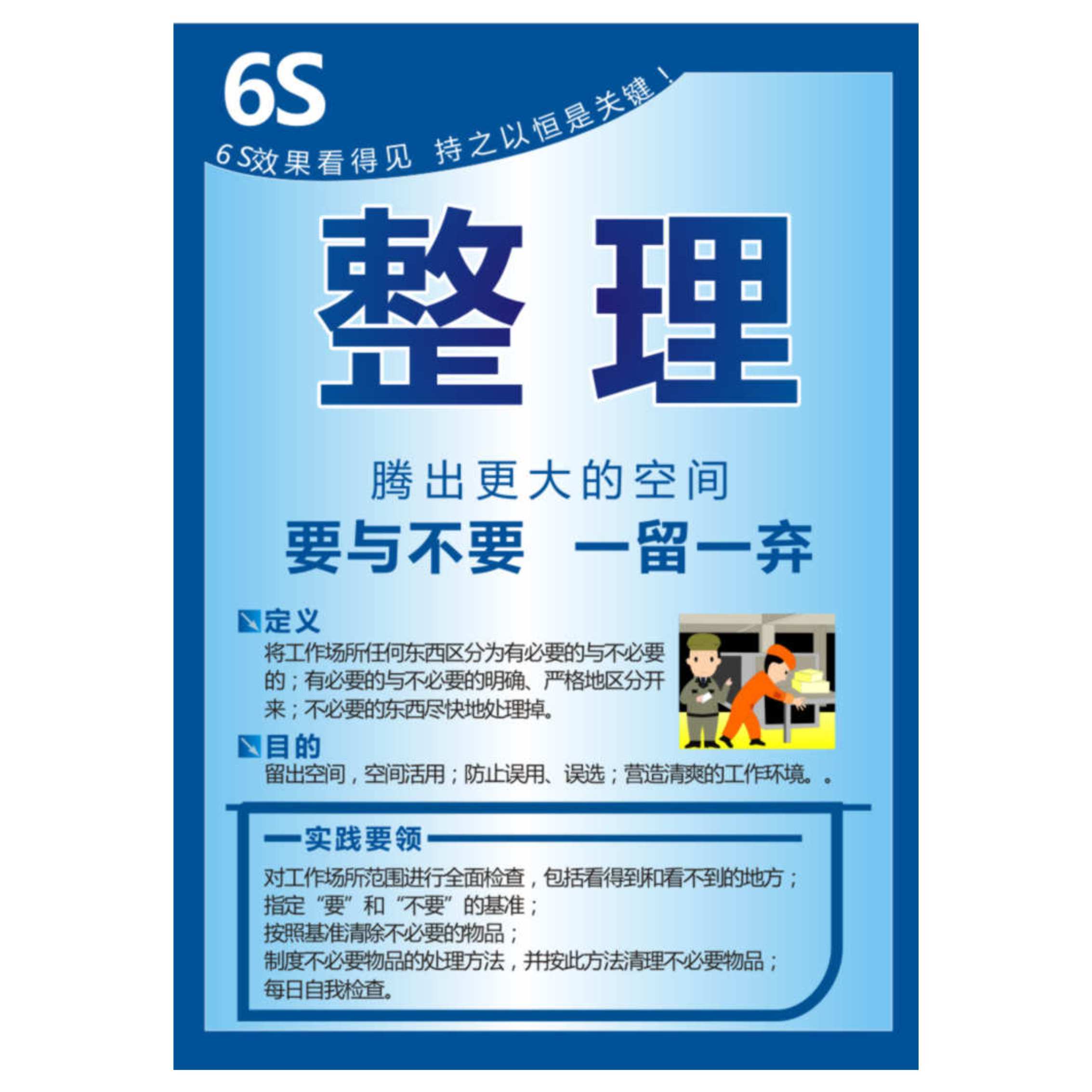6s管理整理整顿企业文化标语质量管理宣传工厂品质管控挂贴画海报