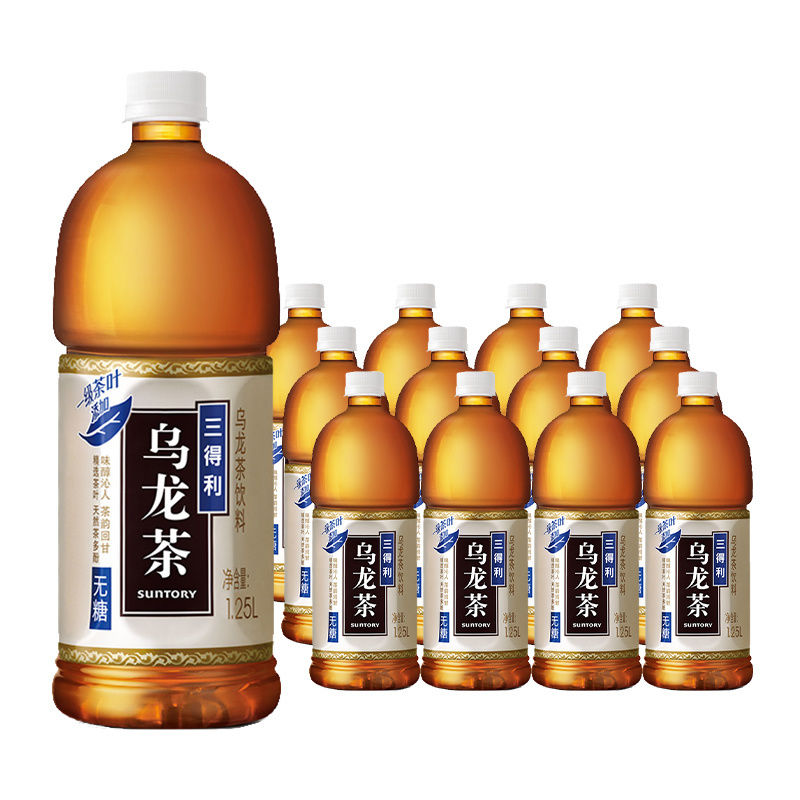 三得利乌龙茶大瓶无糖乌龙茶1.25l*6瓶无糖茶饮料