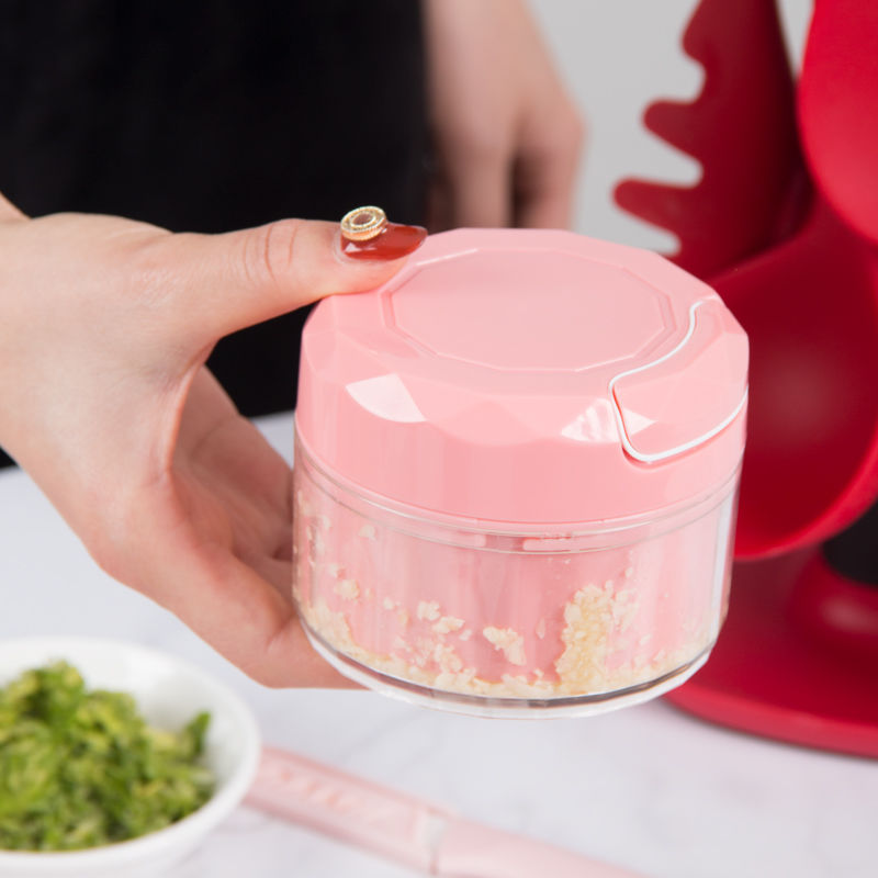 拉蒜神器家用手拉式蒜泥神器迷你搅蒜器辣椒碎生姜捣蒜器蒜末神器