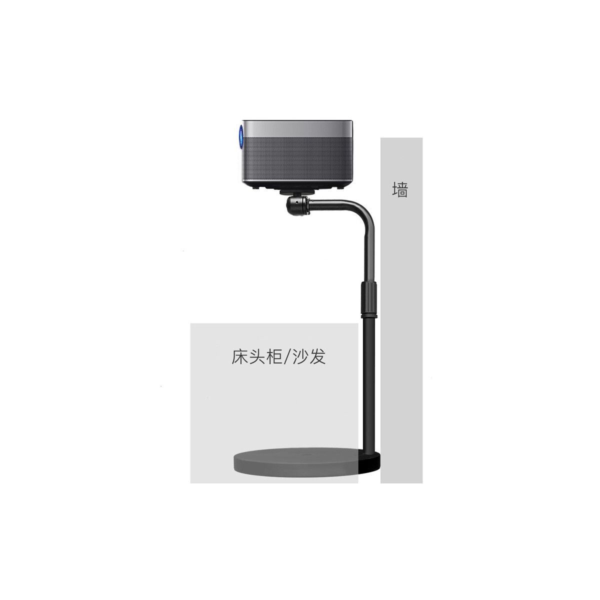 37742-贴墙放投影仪支架 落地家用投影架子适配极米H&3s当贝f3坚果j10-详情图