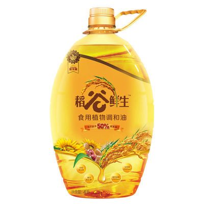 金龙鱼稻谷鲜生食用植物调和油400ml4l非转基因含50稻米油