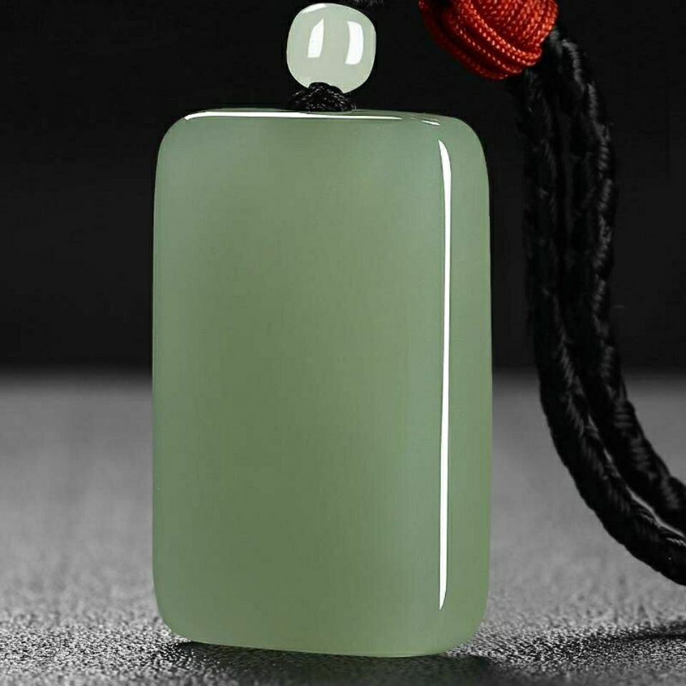 hetian jade tranquility and peace plate jade pendant men‘s and women‘s pale blue jade pendant national fashion jade necklace pendant ornament gift