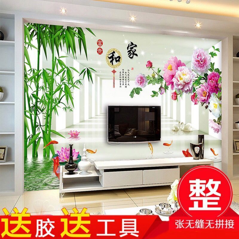 定制8d立体电视背景墙壁纸3d墙纸客厅装饰贴纸壁画5d无缝影视墙布