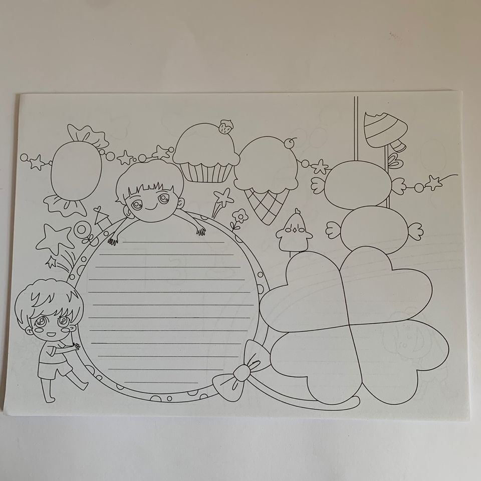 > 小学生手抄报手绘神器空白底培养自绘儿童动手神器成长档案卡包