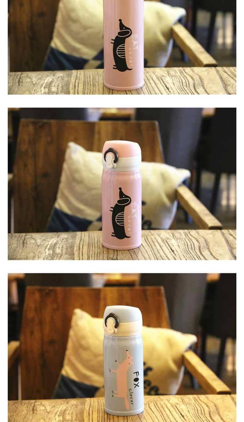 韩国可爱水杯男女不锈钢保温杯便携学生杯子创意韩版弹跳锁扣水瓶