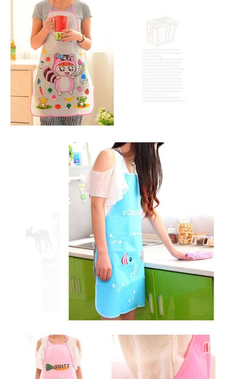 韩版时尚家居可爱卡通做饭围裙厨房防水防油成人无袖罩衣女士围腰