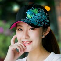 帽子女韩版夏季蝴蝶刺绣棒球帽太阳帽鸭舌帽遮阳帽百搭户外防晒帽
