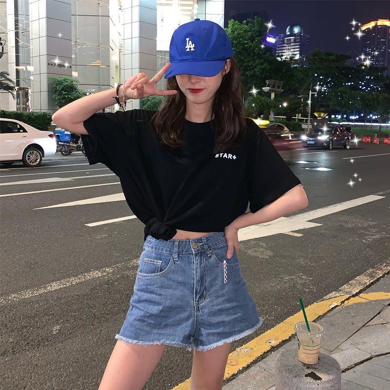 Summer women's wear new white reflective short sleeve T-shirt of Korean version