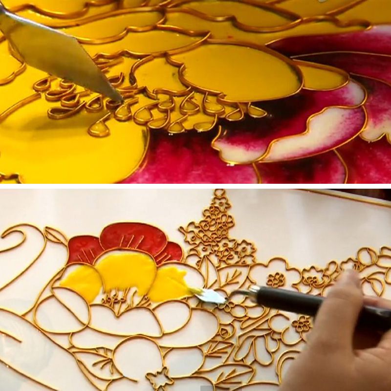 固沙胶调沙胶景泰蓝金丝画固彩沙画2019diy乳胶儿童手工沙画