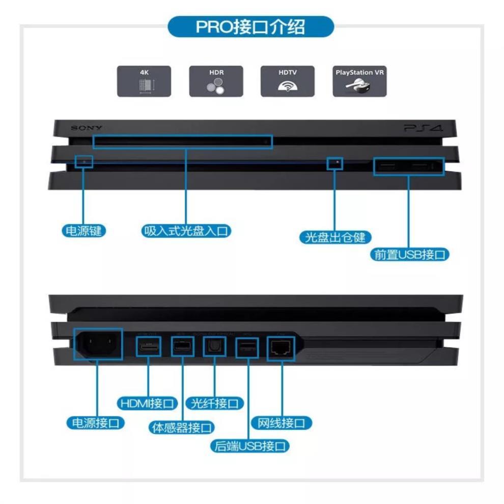 全新国行索尼(sony)ps4 pro 主机套装 体感4k电视游戏机支持vr