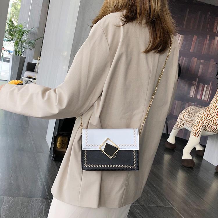 Simple texture foreign style small bag women's new fashion Korean style messenger bag fashion chain single shoulder bag small square bag