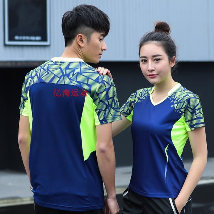 Adult badminton jacket for couples short sleeve quick drying table tennis shirt sportswear summer training team uniform