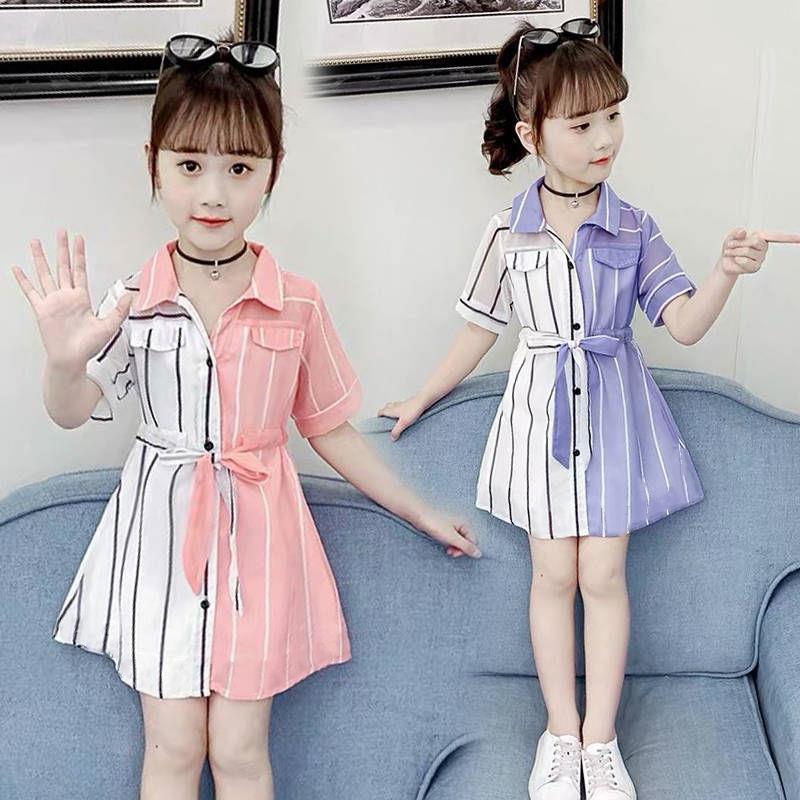 Girls' summer dress new children's dress Korean summer Chiffon baby skirt foreign girl princess skirt