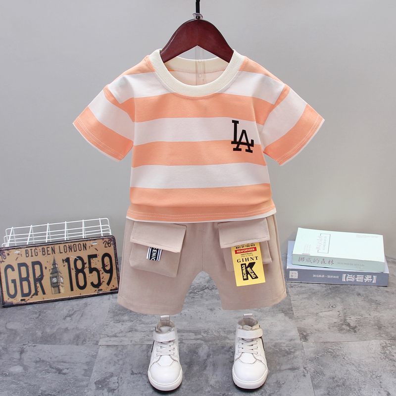 Boys' summer clothes new children's clothes 3 children's suits children's clothes 1 year old foreign style boys' short sleeve shorts fashion