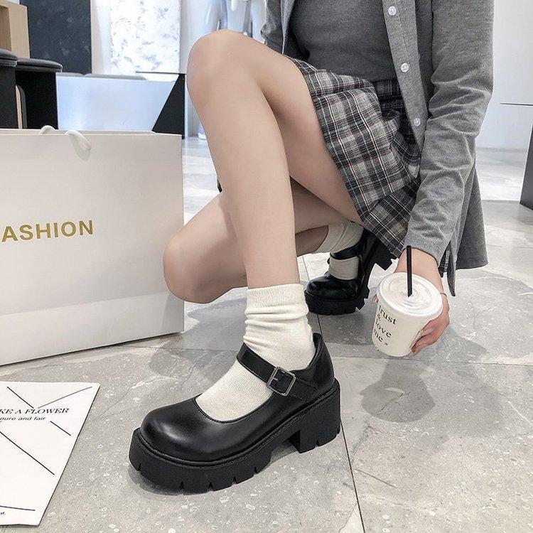 Japanese shoesheet girl British retro college student JK uniform Mary Jane single shoe fashion