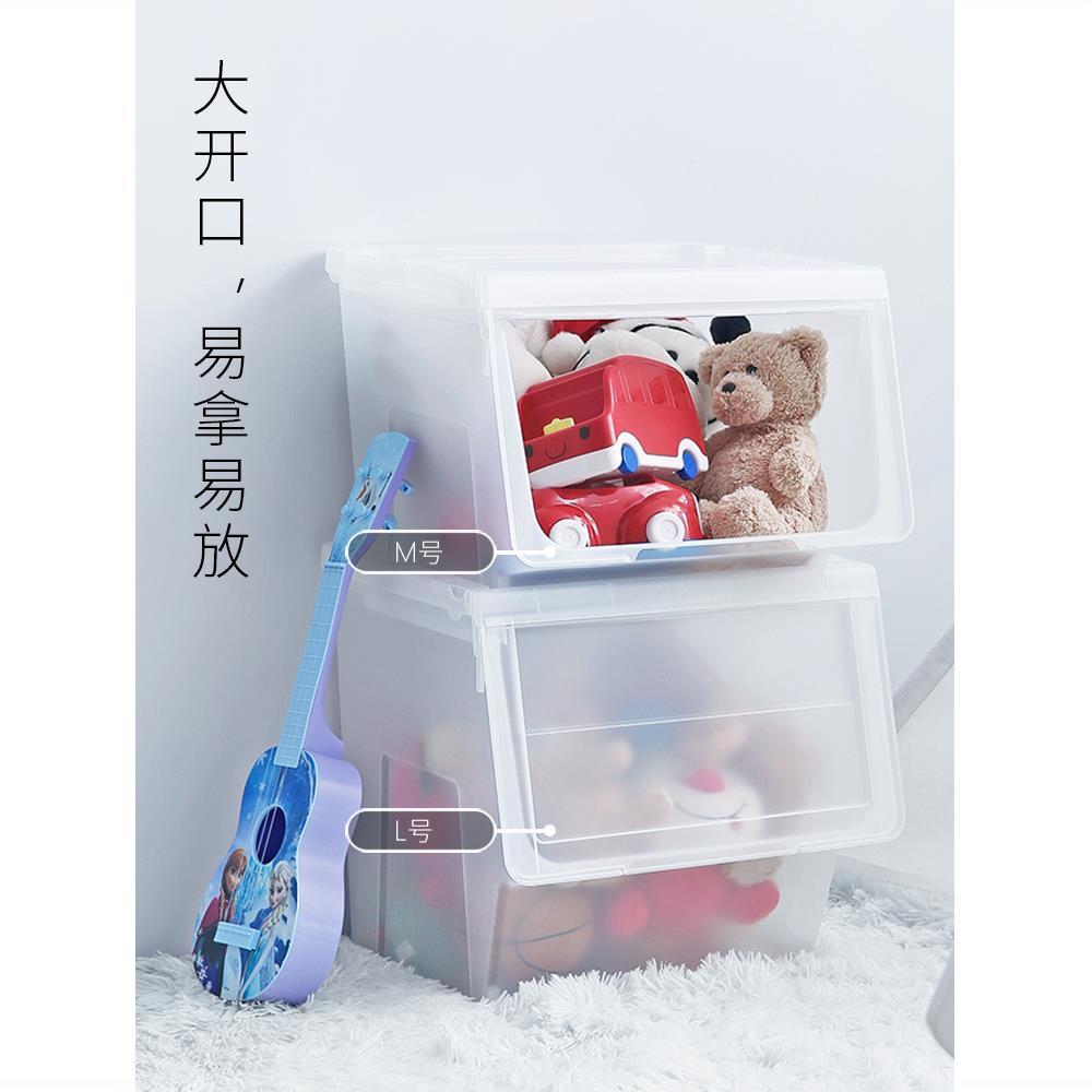 105874-天马株式会社前开式收纳箱河马口整理箱透明儿童玩具衣物收纳盒-详情图