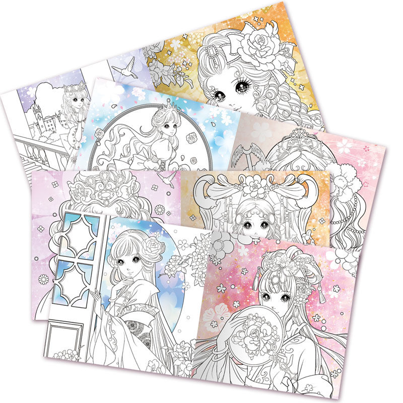 全6册梦幻公主涂画本 美少女涂色填色书 儿童画画本美术小学生入主图4