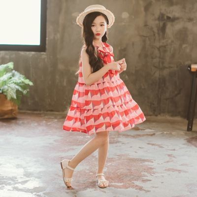 女童连衣裙2018新款儿童洋气公主裙夏季女孩背心雪纺裙子潮