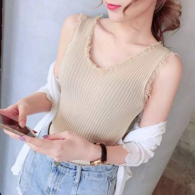 ?#24676;衫?#26465;纹针织砍袖背心女学生恤生蕾丝拼接恤花边上衣韩版女吊