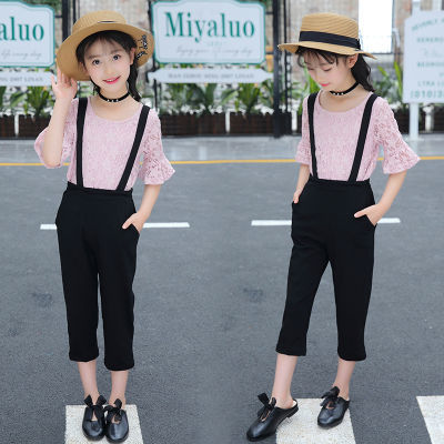 女童内裤鱼尾裙套装韩版裙子旗袍校服套装初中夏籍孩短袖儿童雪纺