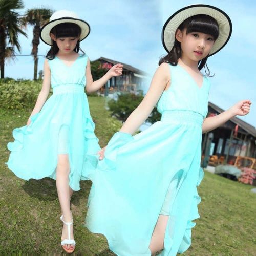 New girls' dress summer Korean children's Long Beach skirt