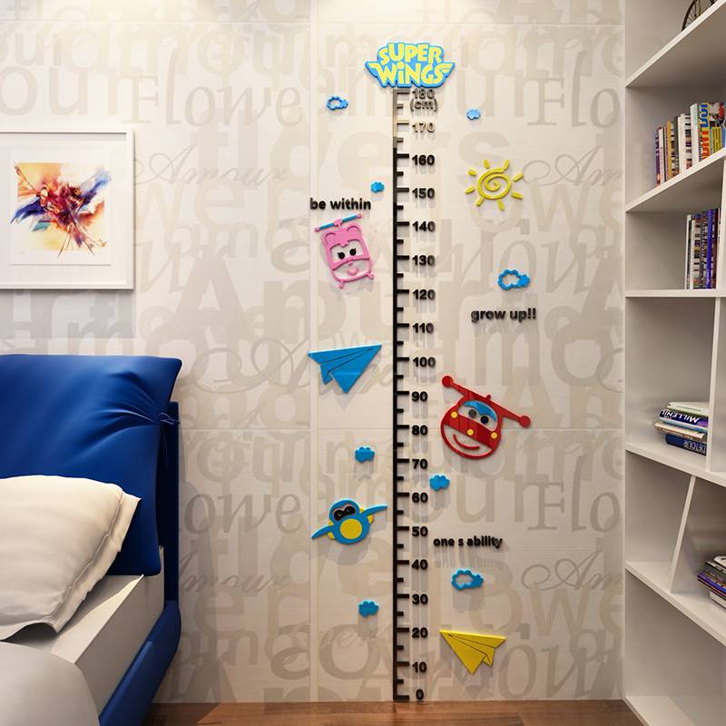 儿童量身高墙贴 身高贴3d立体墙贴画宝宝测身高贴纸客厅卧室装饰