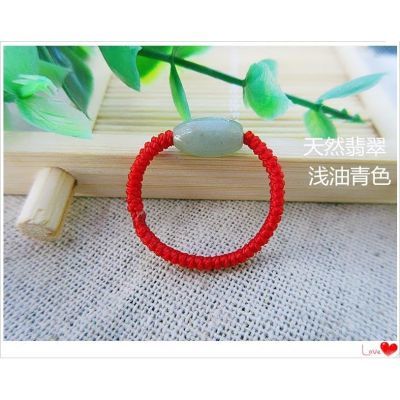 天然翡翠转运珠戒?#38050;富?#22899;纯手工编织本命年红黑绳百搭男女情侣款