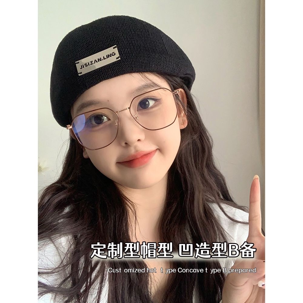 Retro anti-wear forward hat net red hot girl sweet cool newsboy beret female big head circumference Japanese painter hat shows small face