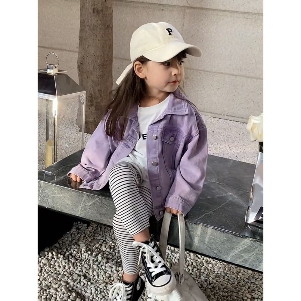 Girls Denim Jacket Spring and Autumn  New Children's Casual Jacket Tops Korean Style Little Girls Denim Clothes Fashionable