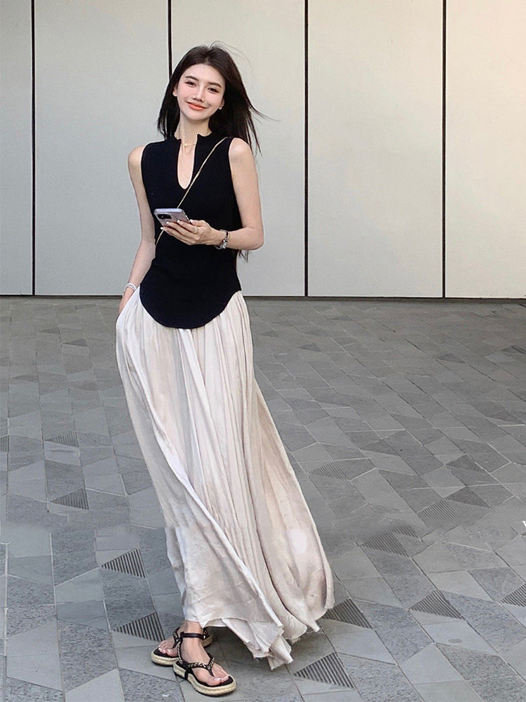 小香風套裝女夏季名媛氣質女神范網紅炸街高級感御姐半身裙兩件套