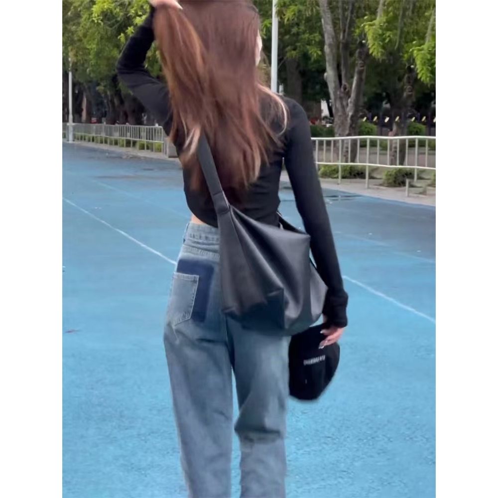 韓版百搭包包軟塌簡約風單肩包大包2023新款包包女大容量斜挎包