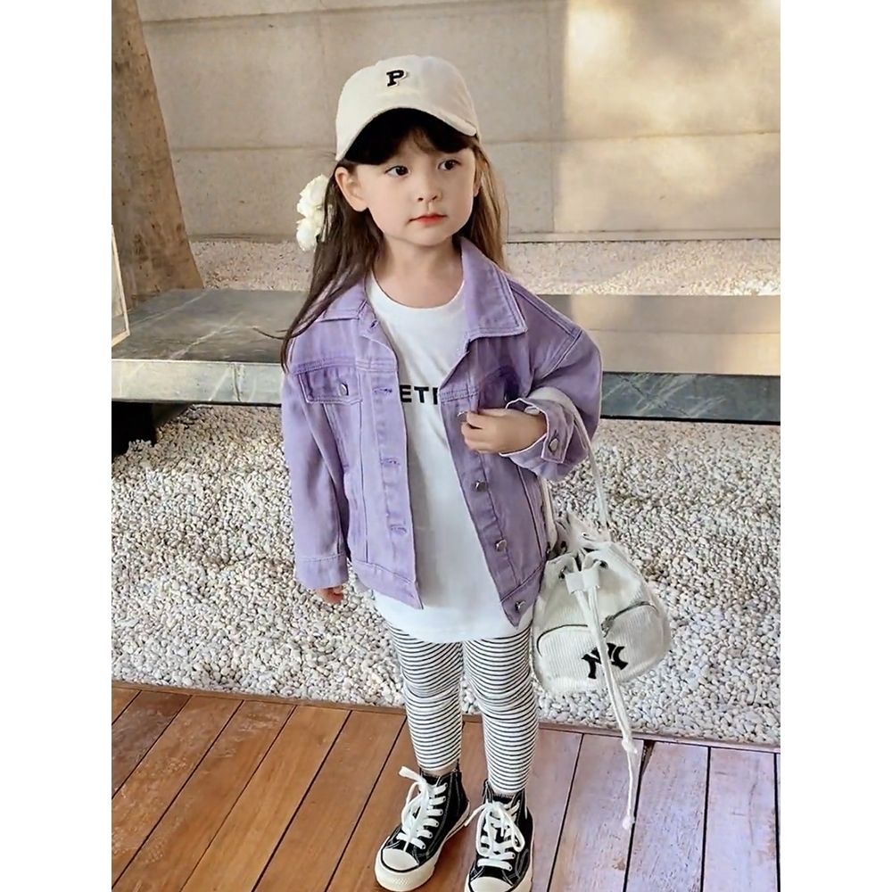 Girls Denim Jacket Spring and Autumn  New Children's Casual Jacket Tops Korean Style Little Girls Denim Clothes Fashionable