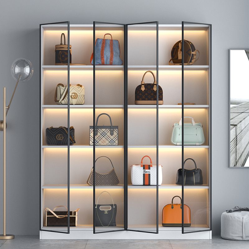 轻奢鞋包收纳柜包包展示柜陈列柜家用带灯玻璃门储物柜定制