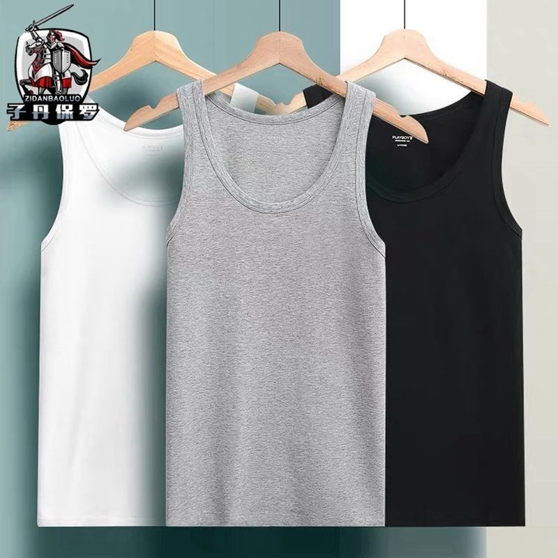 Zidan Paolo [100% cotton] men's Vest youth sports slim men's T-shirt summer sleeveless