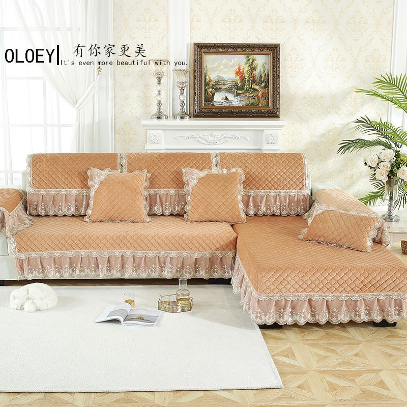 沙发垫欧式毛绒四季通用加厚防滑高档沙发套组合沙发巾可机洗定做