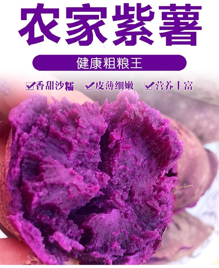 【超好吃】新鲜紫薯超值甜糯紫地瓜山芋黑薯紫红薯