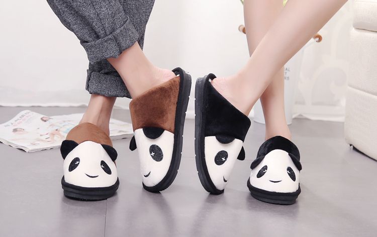 2020冬季棉拖鞋男女厚底情侣居家室内防滑保暖冬天可爱熊猫月子拖