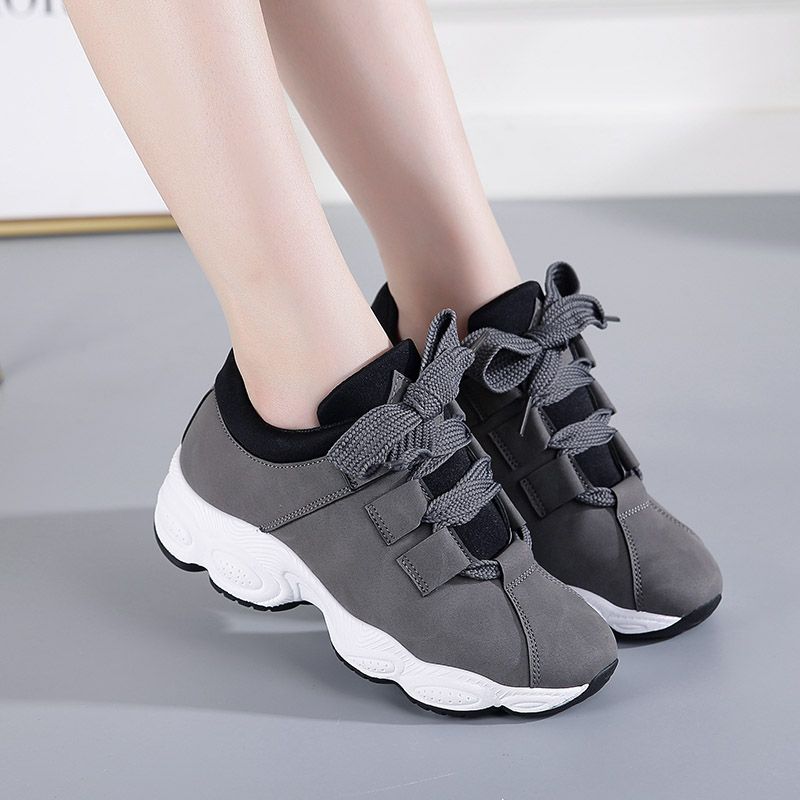 Wenzhou autumn and winter breathable white shoes sports shoes women's warm all-match running shoes high heels Chelsea boots women's fashion