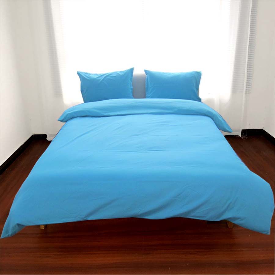 【网红ins四件套纯色/学生宿舍三件套天蓝色床上用品浅兰床单被套