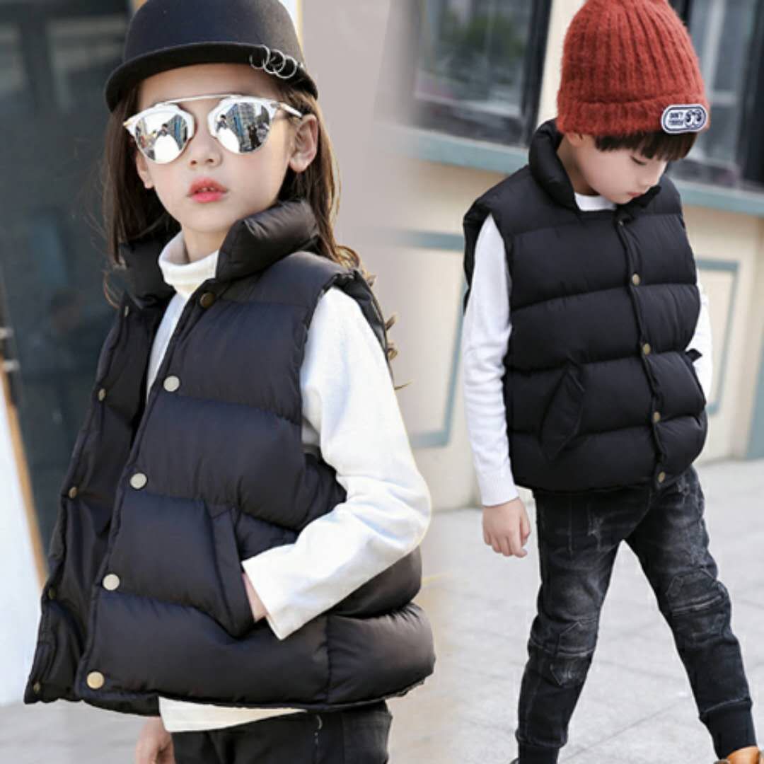 [new autumn and winter 2020] thickened standing collar children's down cotton jacket vest vest warm children's clothing