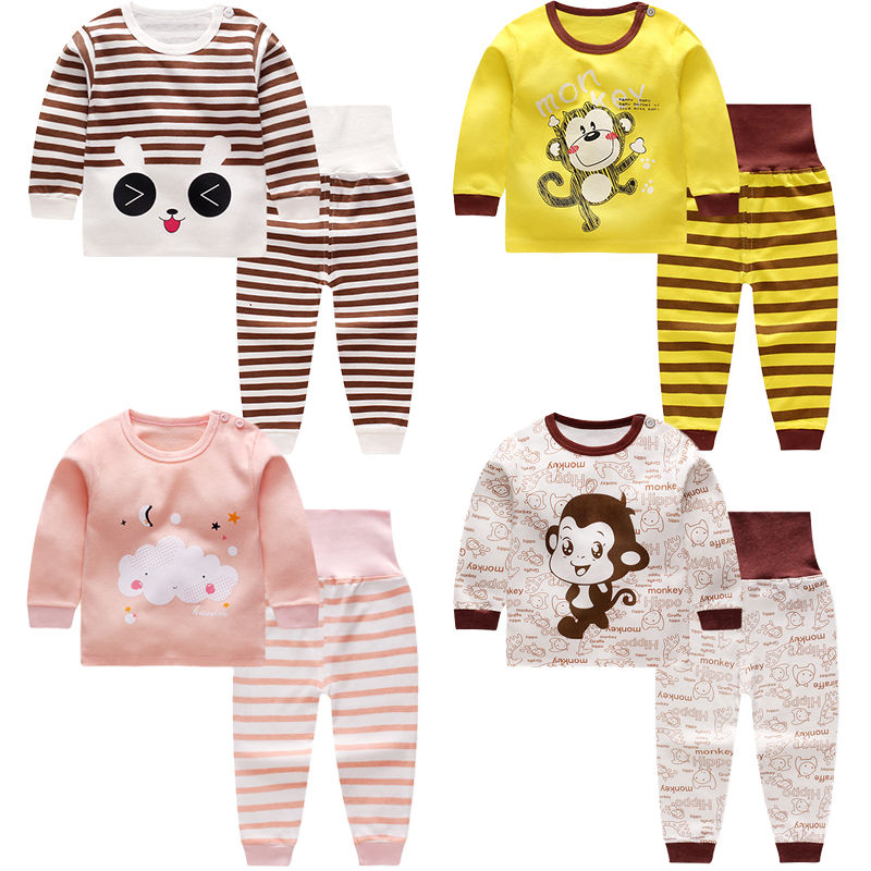 Children's underwear set pure cotton children's clothes boys 0-5 years old baby autumn clothes autumn pants baby clothes spring and autumn high belly pajamas