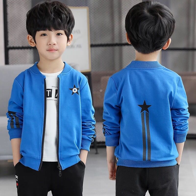 Boys spring autumn new long sleeve short coat children's student jacket zipper top baby Baseball Jacket cardigan