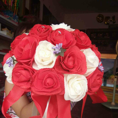 韩式新娘手捧花创意仿真玫瑰花球结婚手捧花和影楼婚纱照道具花束